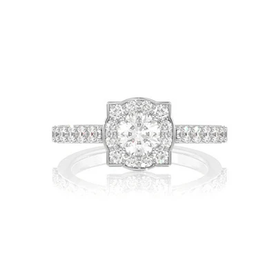 1.00ctw Double Layer Under Heart - Diamond Engagement Ring - All Natural 