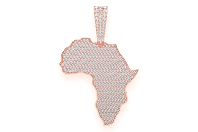 Africa Continent Pendant 14k   