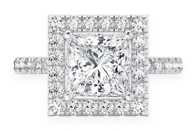 Thav - 2.00ct Princess Cut Solitaire - Halo - Diamond Engagement Ring - All Natural
