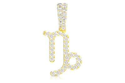 Capricorn Zodiac Diamond Pendant 14k Solid Gold 0.75ctw