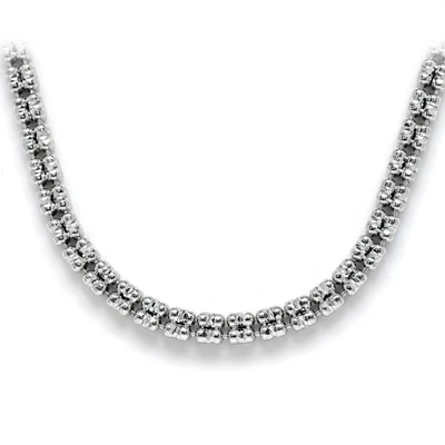 4.5MM Sterling Silver Triangular Diamond-Cut Tube Chain
