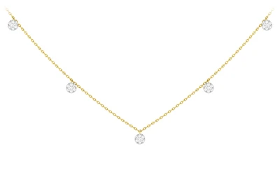Diamond Disc Station Necklace 14k Solid Gold 0.20ctw 