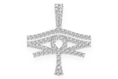 Eye Of Ra Diamond Pendant 14k Solid Gold 1.40ctw