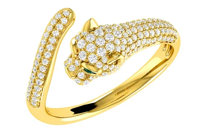 Panther Wrap Diamond Ring 0.40ctw 14k Solid Gold