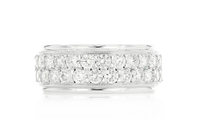 2 Row Milgrain Diamond Band 14k Solid Gold 2.00ctw