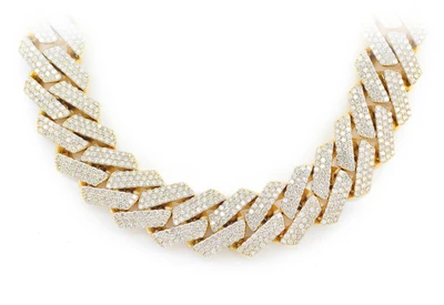 20MM Raised Prong Miami Cuban Diamond Necklace 14k Solid Gold 60.00ctw