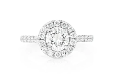 1.50ctw Round Solitaire - Halo - Diamond Engagement Ring - All Natural