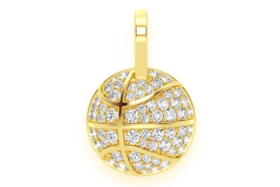 Basketball Pendant 14k   
