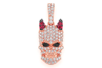 Horned Skull Pendant 14k   