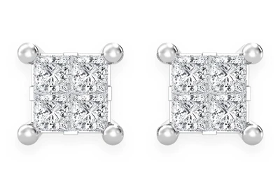 0.75ctw Quad Stud Diamond Earrings 14k Solid Gold 