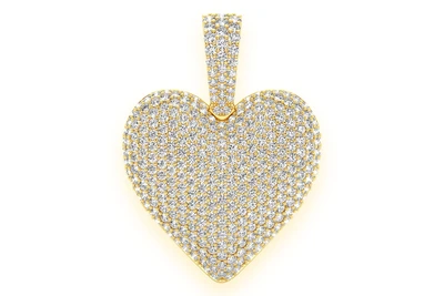 Bubbly Heart Diamond Pendant 14k Solid Gold 1.25ctw