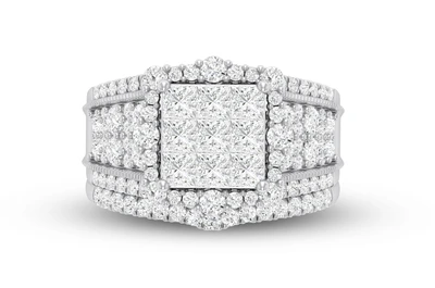 2.75ctw Square Cluster - Diamond Engagement Ring - All Natural