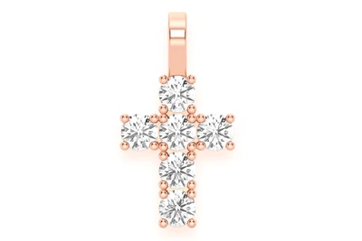Rocks Cross Pendant 14k   