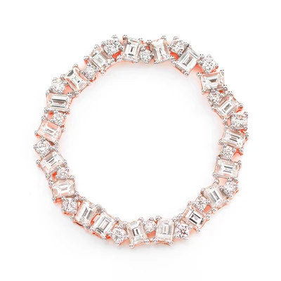 Jagged Baguette Circle Pendant 14k   