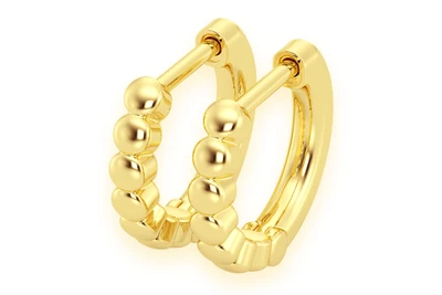 Icebox Bubbles Huggie Hoop Earrings 14k Solid Gold