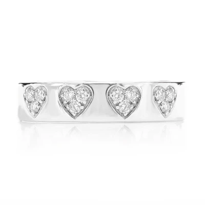Heart Cluster Ring 14k   