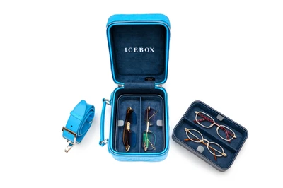 Icebox Leather World Traveler Jewelry Case - 4 Sunglasses Medium