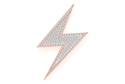 Layered Lightning Bolt Pendant 14k   