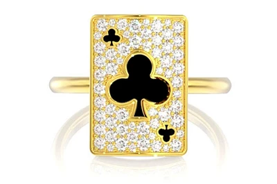 Club Playing Card Ring 14k   
