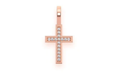 Angled Cross Pendant 14k   