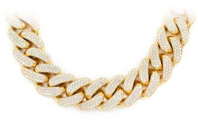 20MM Miami Cuban Link Diamond Necklace 14k Solid Gold 41.00ctw