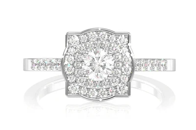 0.50ctw Double Layer Under Heart - Diamond Engagement Ring - All Natural