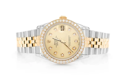 Rolex Datejust 31MM 18k Yellow Gold & Steel (68273) - 1.00ctw Diamond Bezel