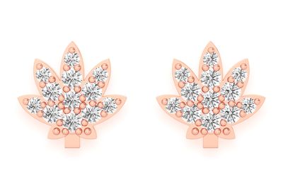 Icebox - Cannabis Leaf Emerald & Diamond Pendant 14k Solid