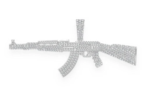 Icebox - Ak47 Diamond Pendant 14k Solid Gold 3.25ctw