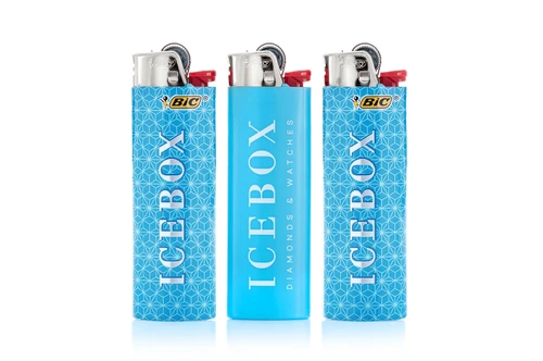 Icebox Set Of Blue Lighters Icebox