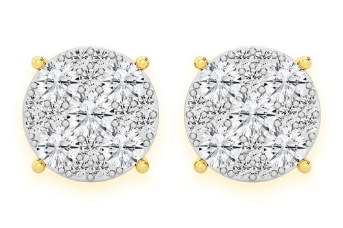 コレクション GOLD Yellow Cubic Zirconia 18k Yellow Gold Over Silver Stud
