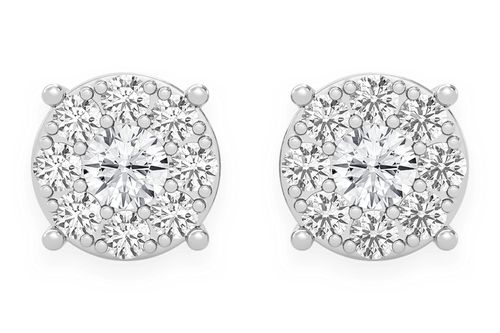 大注目！【cadette】Emiko Earrings★シルバー★デイリーシック Icebox - 0.50ctw Mosaic Stud Diamond Earrings 14k Solid Gold