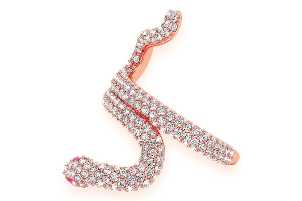 Snake Diamond Ring 14k Solid Gold 2.15ctw