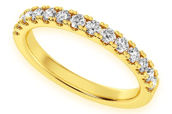 One Row Diamond Band 14k Solid Gold 0.50ctw