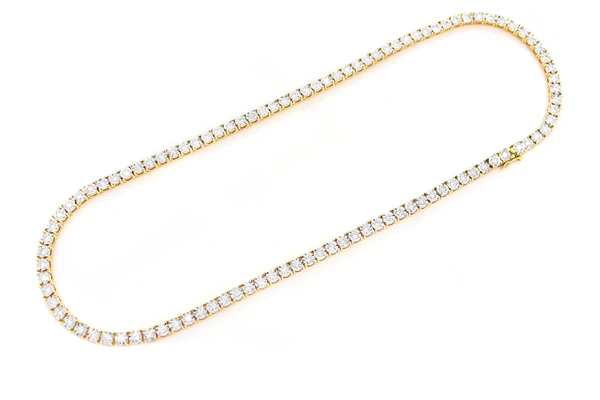 12pt Miracle Set Diamond Tennis Necklace 14k Solid Gold 12.00ctw