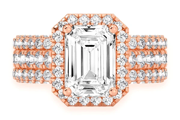 Tripp - 2.00ct Emerald Cut Solitaire - Triple Band - Engagement Ring - Natural Diamonds