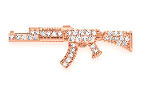 Ak47 Diamond Ring 14k Solid Gold 0.20ctw