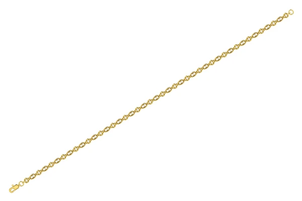 Geometric Bezel Set Diamond Link Bracelet 14k Solid Gold 0.50ctw