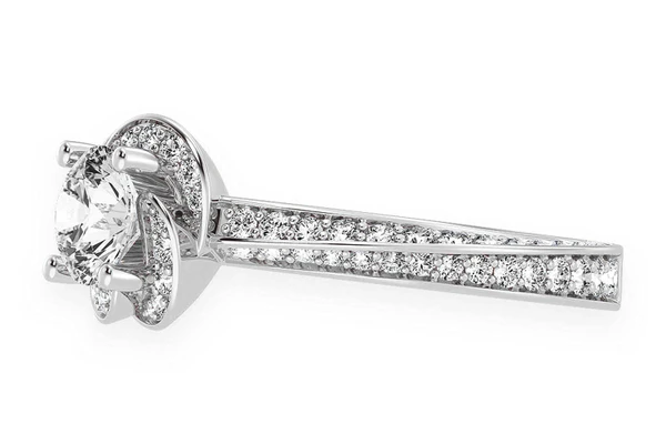 1.00ct Round Solitaire - Flower Petal Halo - Diamond Engagement Ring - All Natural Vs Diamonds