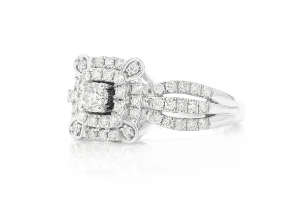 0.75ctw - Two Tier Fancy - Diamond Engagement Ring - All Natural