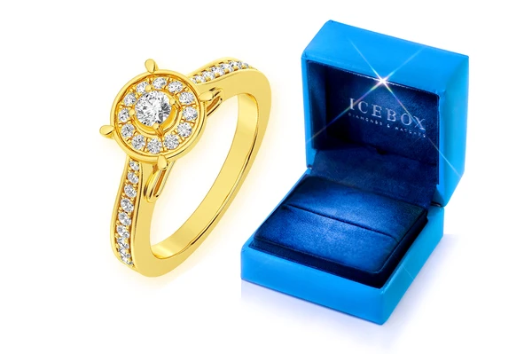 .50ctw - Round Halo - Diamond Engagement Ring - All Natural