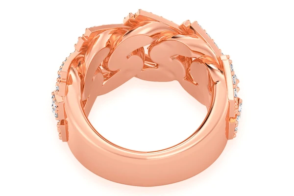 Jagged Raised Cuban Diamond Ring 14k Solid Gold 2.40ctw