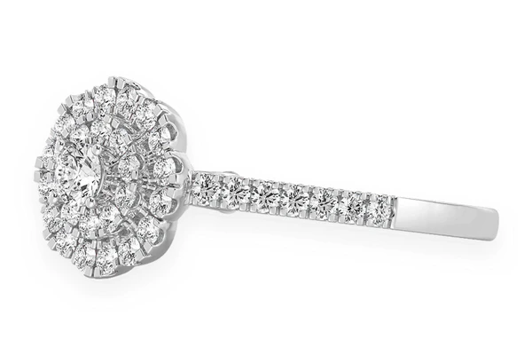 0.50ctw Single Band Flower Diamond Engagement Ring - All Natural