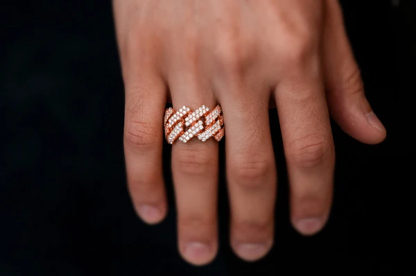 Jagged Raised Cuban Diamond Ring 14k Solid Gold 2.40ctw