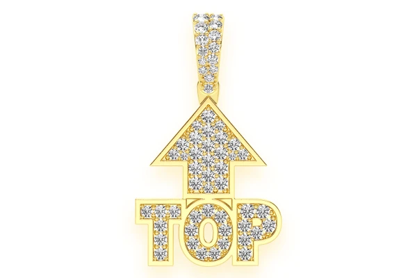 Top Emoji Euro Diamond Pendant 14k Solid Gold 0.60ctw
