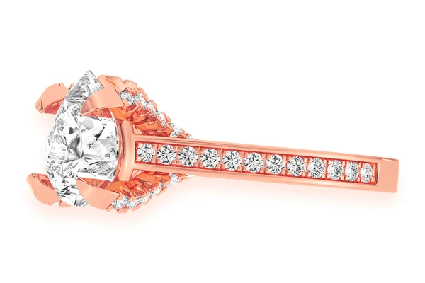 2.00ct Pear Solitaire -deluxe One Row Scallop - Diamond Engagement Ring - All Natural