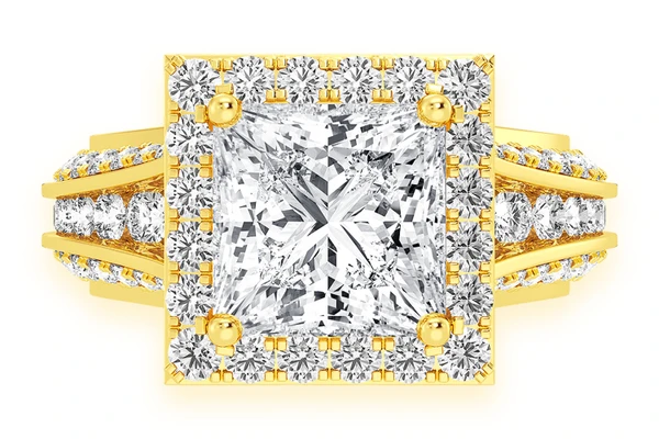 Monst - 2.00ctw Princess Cut Solitaire - Diamond Engagement Ring - All Natural