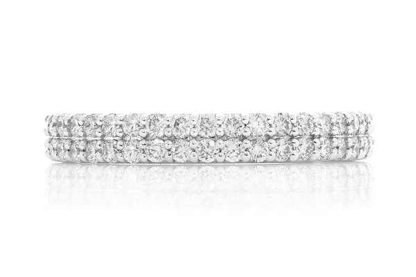 Two Row Diamond Band 14k Solid Gold 0.75ctw