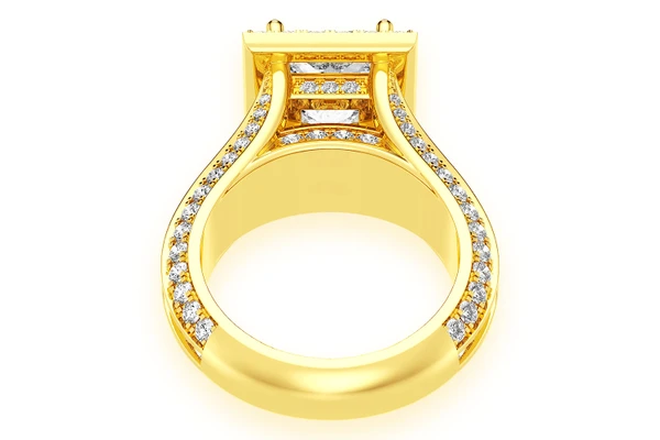Monst - 2.00ctw Princess Cut Solitaire - Diamond Engagement Ring - All Natural