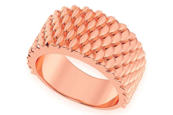 Dragon Scales Ring 14k Solid Gold